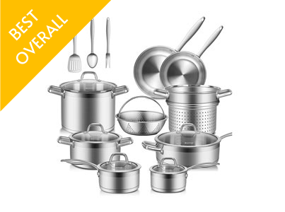 Duxtop Professional 17-Piece Stainless Steel Induction Cookware Set